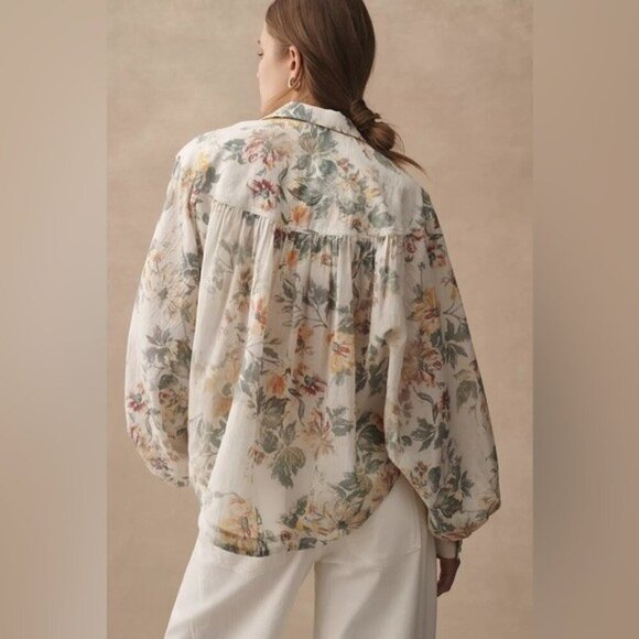 NWT Size XXS (P2P 25") - Anthropologie Pilcro Batwing Yoke Blouse (NWT US$ 118) - Picture 3 of 16